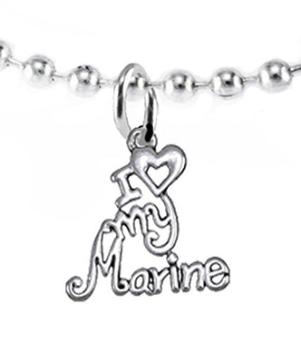 Marine, I Love My Marine, Necklace Hypoallergenic, Safe - Nickel & Lead Free