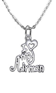 Air Force, I Love My Airman, Adjustable Necklace Hypoallergenic, Safe - Nickel & Lead Free