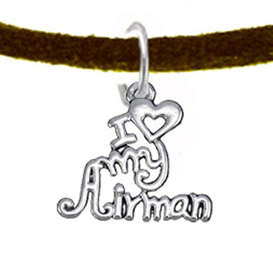 Air Force, I Love My Airman, Adjustable Necklace Hypoallergenic, Safe - Nickel & Lead Free