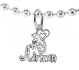 Air Force, I Love My Airman, Necklace Hypoallergenic, Safe - Nickel & Lead Free
