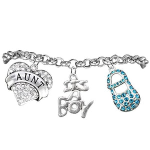Aunt, "It’s A Boy", Adjustable Bracelet, Hypoallergenic, Safe - Nickel & Lead Free