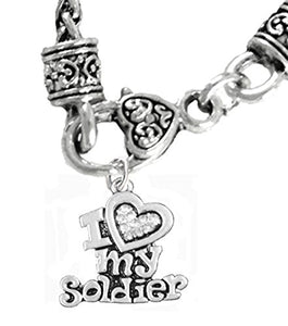 Army, "I Love My Soldier", Necklace Hypoallergenic, Safe - Nickel & Lead Free