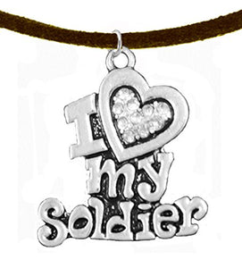 Army, "I Love My Soldier", Adjustable Necklace Hypoallergenic, Safe - Nickel & Lead Free