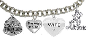 Air Force Wife Bracelet, Adjustable, Will NOT Irritate Sensitive Skin. Safe - Nickel & Lead Free