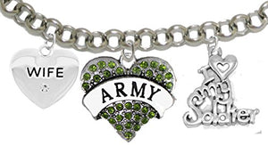 Army Wife, "I Love My Soldier", Adjustable Hypoallergenic, Safe - Nickel & Lead Free