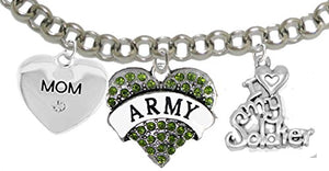 ArMy Mom, "I Love My Soldier", Adjustable Hypoallergenic, Safe - Nickel & Lead Free