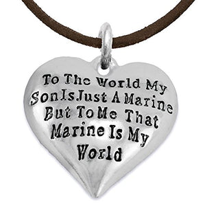 Marine "Mom", My "Son", Is My World Bracelet, Hypoallergenic, Safe - Nickel, Lead & Cadmium Free