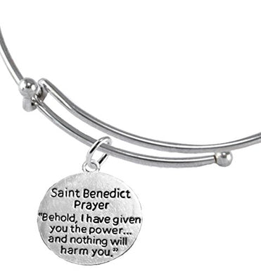 Saint Benedict Protective Charm & Prayer, Protect Me from Harm, From Evil, Adjustable Bracelet