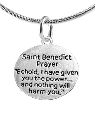 Saint Benedict Protective Charm & Prayer, Protect Me from Harm, From Evil, Nickel & Lead Free