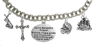 Saint Benedict Crucifix-Mary With Christ Child, Prayer, Calvary, Protect Me from Harm, From Evil.
