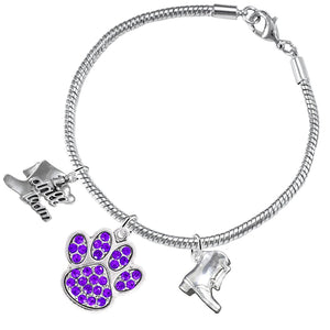 The Perfect Gift "Drill Team Jewelry" Purple Crystal Paw  ©2015 Hypoallergenic Safe - Nickel Free